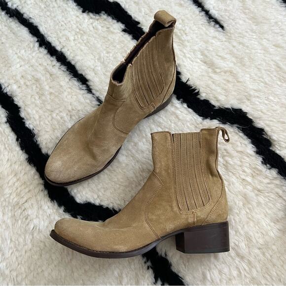 Matisse Beige Suede Western Chelsea Boots - Picture 1 of 6